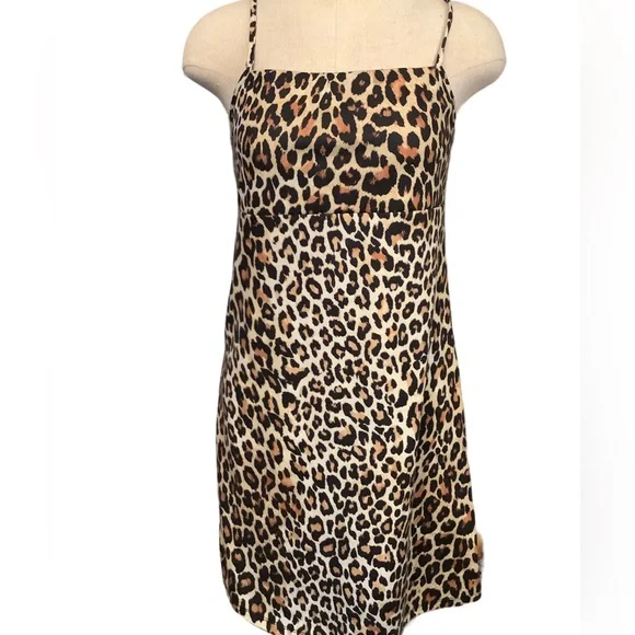 ZARA‎ TRAFALUC  LEOPARD SQUARE NECK STRAPPY MINI DRESS SIZE MEDIUM - Picture 4 of 12